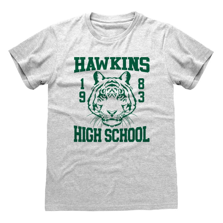 Stranger Things 'Hawkins High School' (Heather Grey) T-Shirt