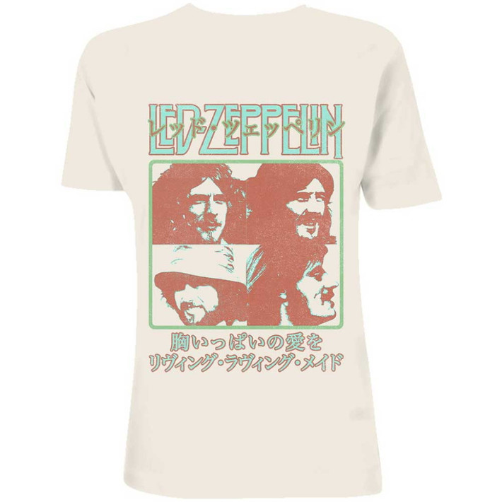 Led Zeppelin 'Japanese Poster' (Natural) T-Shirt