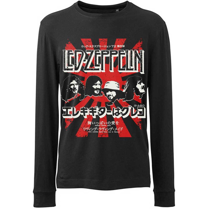 Led Zeppelin 'Japanese Burst' (Black) Long Sleeve Shirt