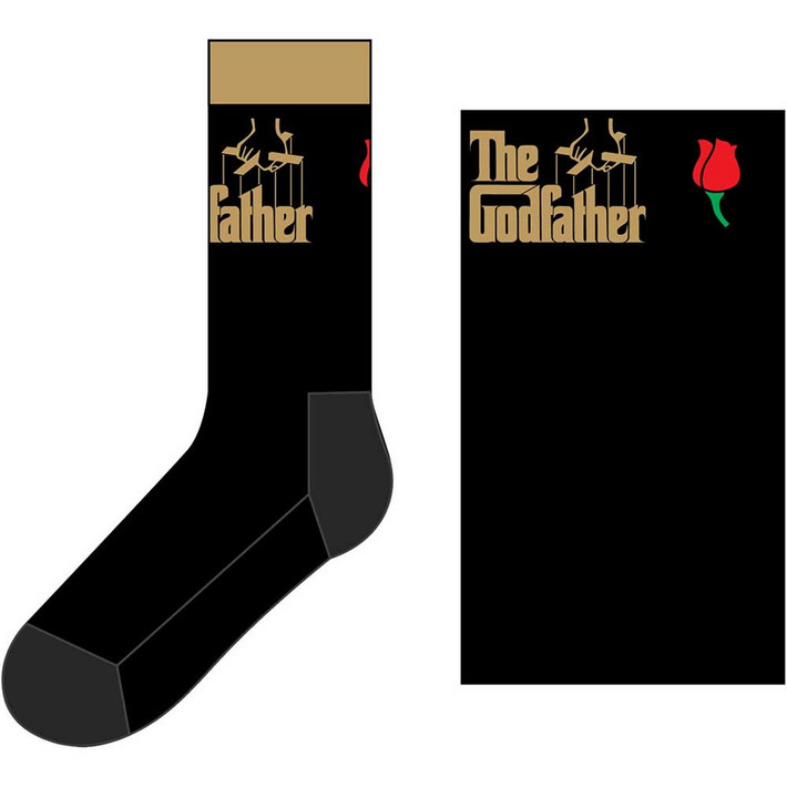 The Godfather 'Gold Logo' (Black) Socks (One Size = UK 7-11)