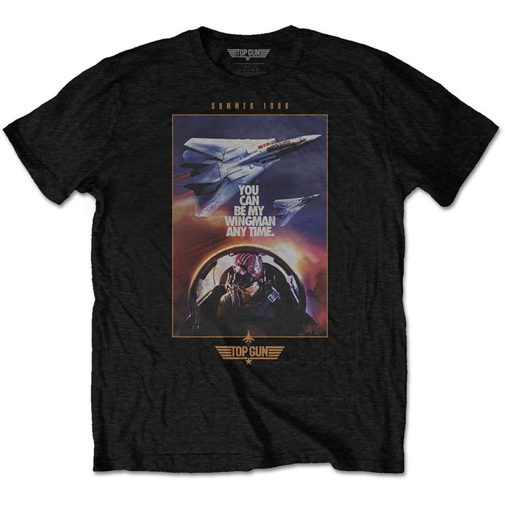 Top Gun 'Wingman Poster' (Black) T-Shirt