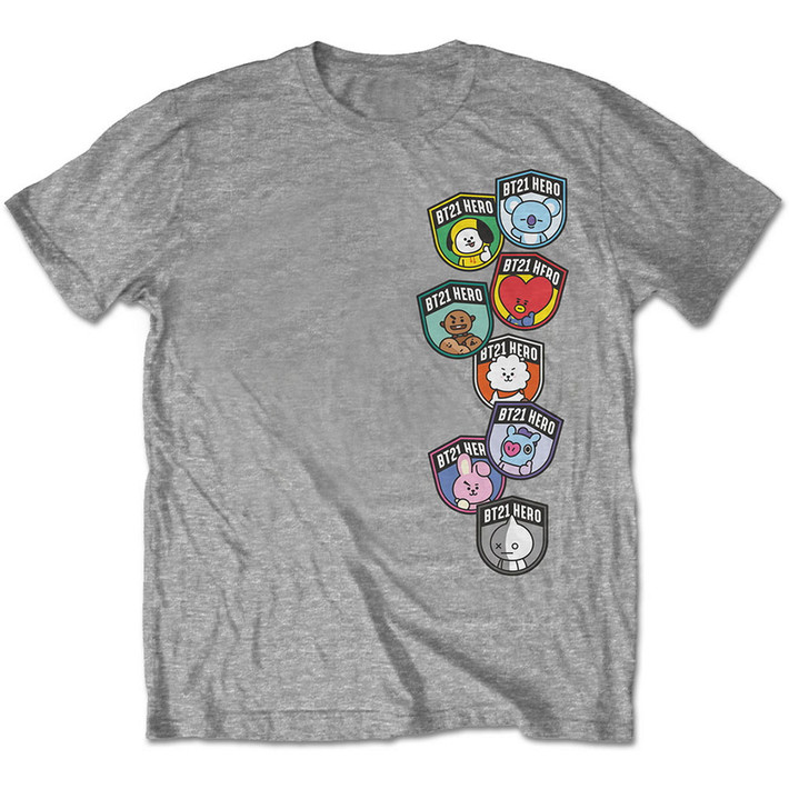 BT21 'Badges' (Grey) T-Shirt