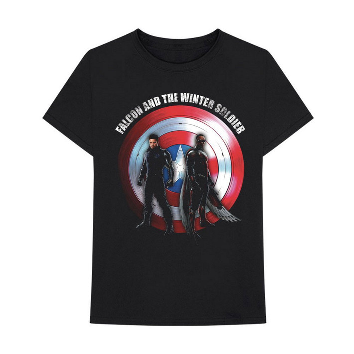 Marvel The Falcon And The Winter Soldier 'Shield Logo' (Black) T-Shirt