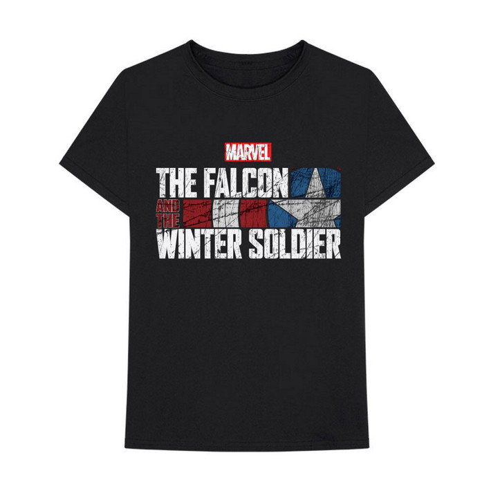 Marvel The Falcon And The Winter Soldier 'Text Logo' (Black) T-Shirt