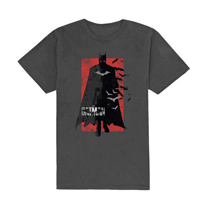 The Batman 'Distressed Logo' (Grey) T-Shirt