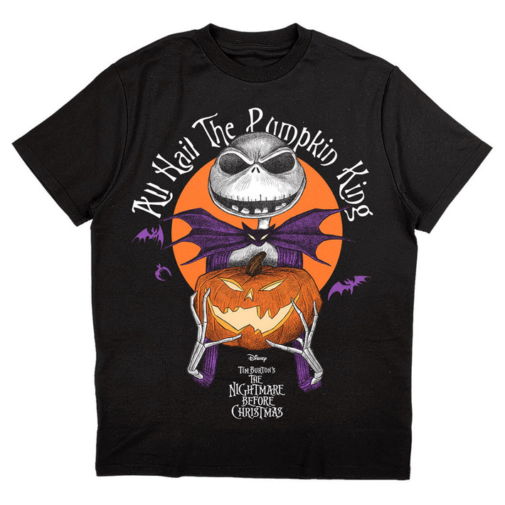 The Nightmare Before Christmas 'All Hail The Pumpkin King' (Black) T-Shirt