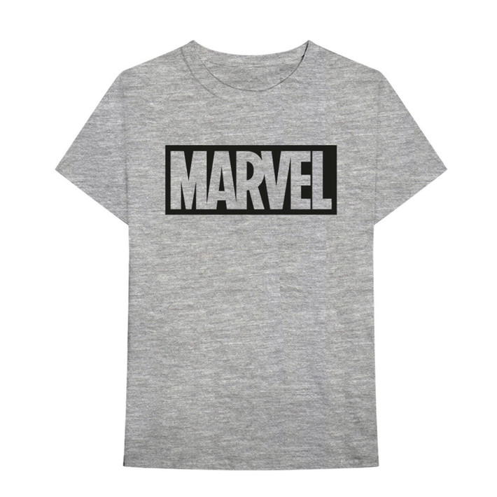 Marvel Comics 'Box Logo' (Grey) T-Shirt
