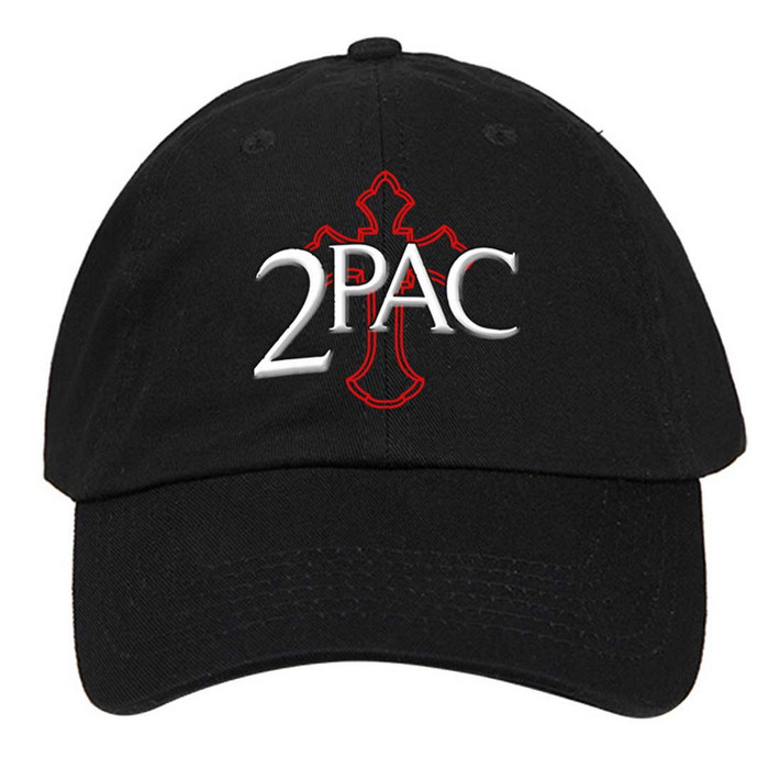 Tupac 'Cross Logo' (Black) Baseball Cap