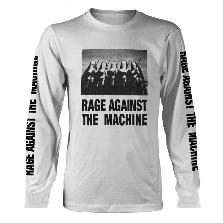 Rage Against The Machine 'Nuns & Guns' (White) Long Sleeve Shirt