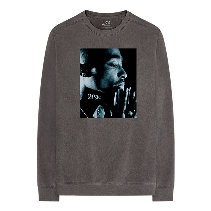 Tupac 'Changes Side Photo' (Grey) Long Sleeve Shirt