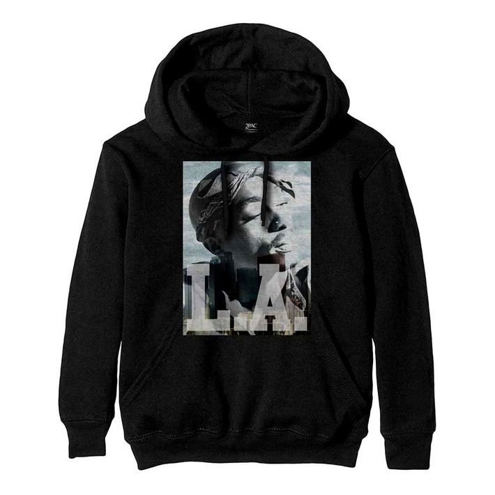 Tupac 'LA Skyline' (Black) Pull Over Hoodie