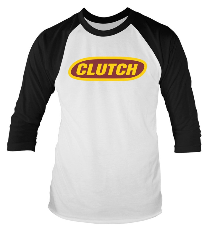 Clutch 'Classic Logo' (White/Black) 3/4 Length Sleeve Raglan Baseball Shirt