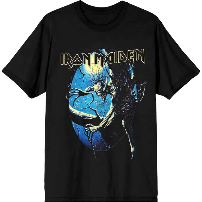 Iron Maiden 'Fear Of The Dark Oval Eddie Moon' (Black) T-Shirt