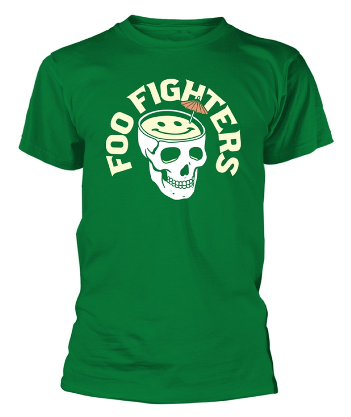 Foo Fighters 'Skull Cocktail' (Green) T-Shirt