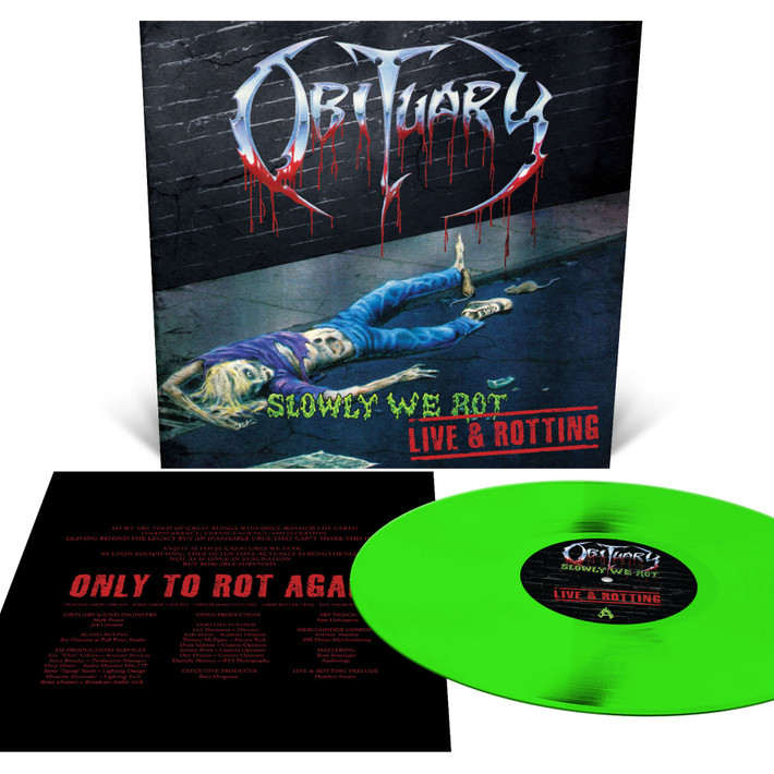 Obituary 'Slowly We Rot - Live & Rotting' LP Green Vinyl