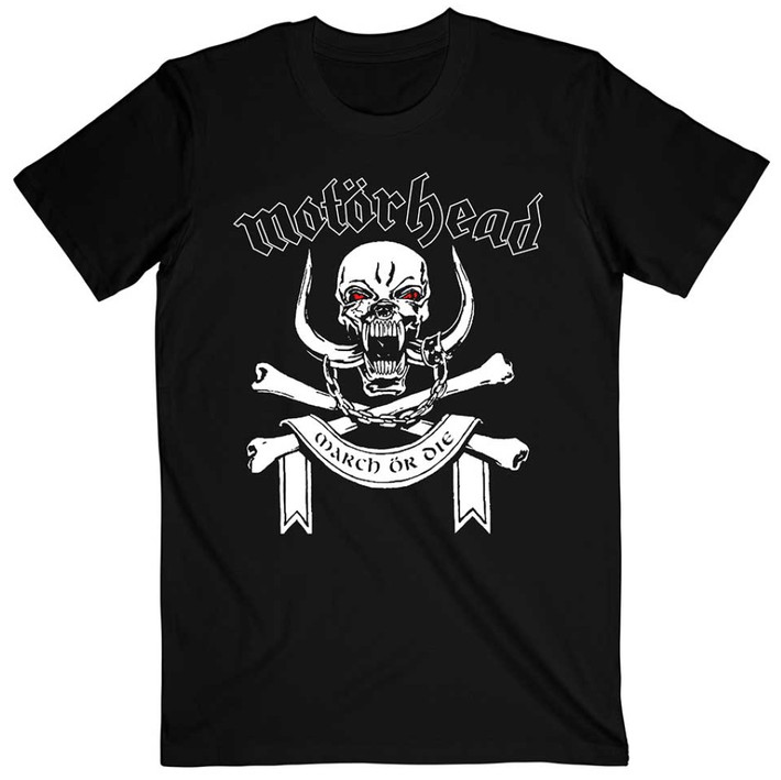 Motorhead 'March Or Die Lyrics' (Black) T-Shirt