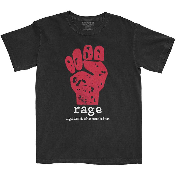 Rage Against The Machine 'Red Fist' (Black) T-Shirt Front