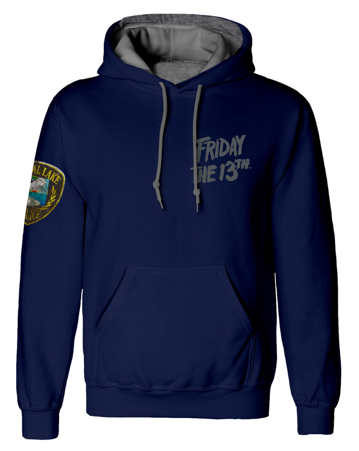 Friday The 13th 'Crystal Lake Police' (Blue) Pull Over Hoodie