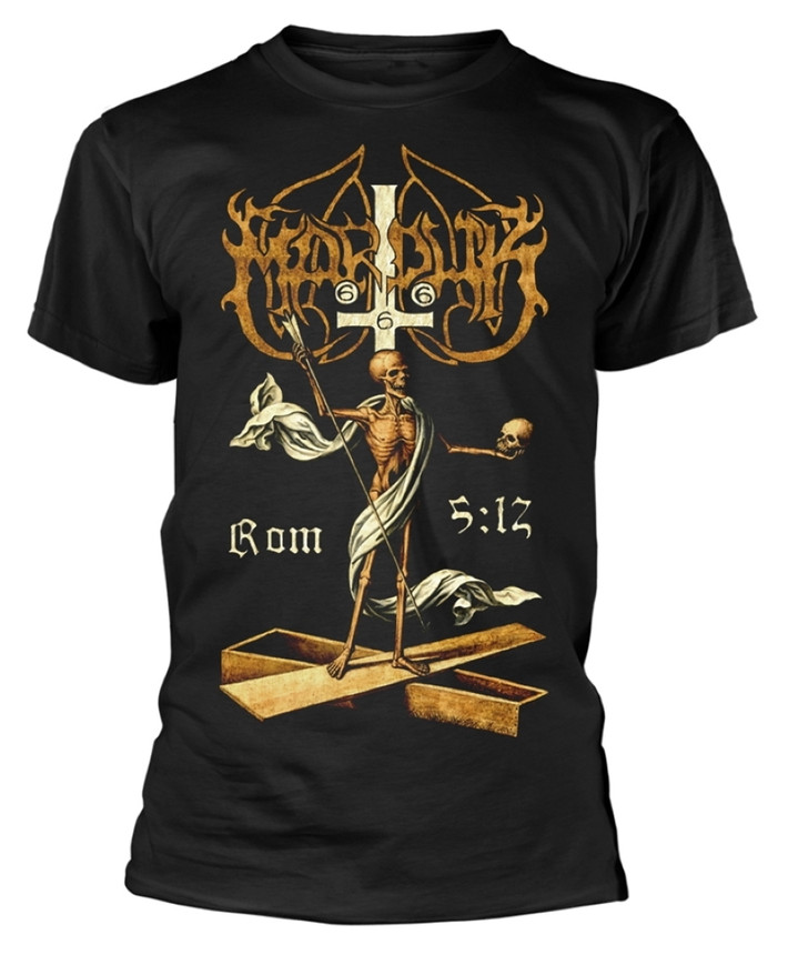 Marduk 'Rom 5:12 Gold' (Black) T-Shirt