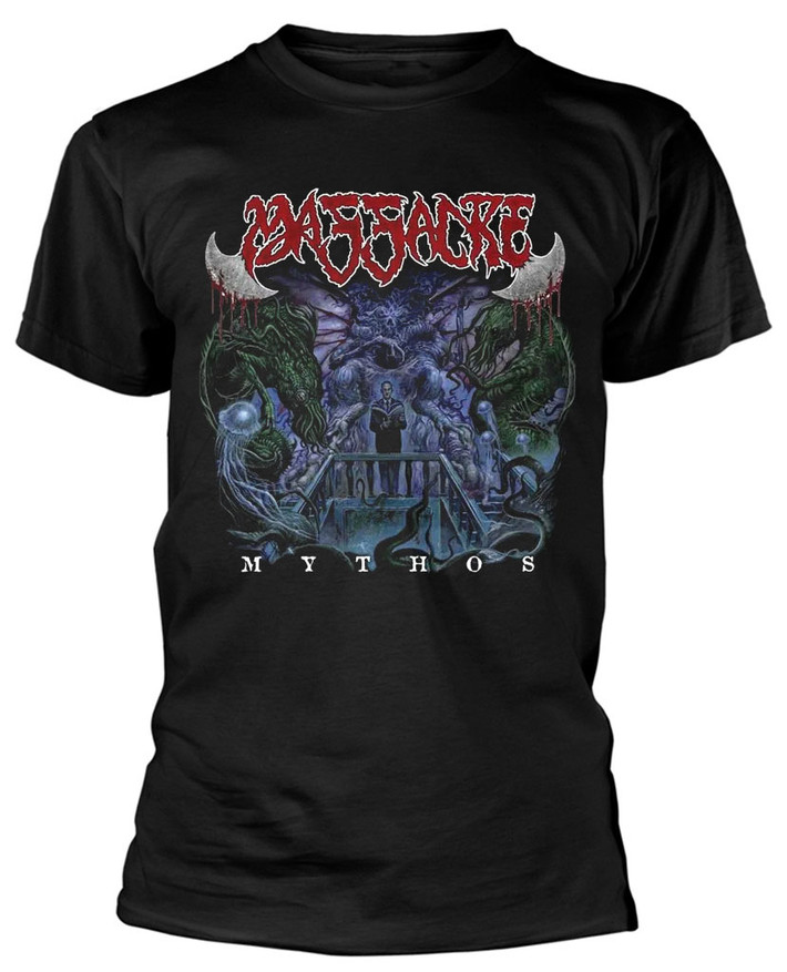 Massacre 'The Mythos' (Black) T-Shirt Front