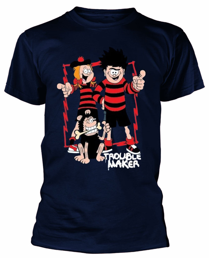 Beano Dennis The Menace 'Trouble Maker' (Blue) Kids T-Shirt