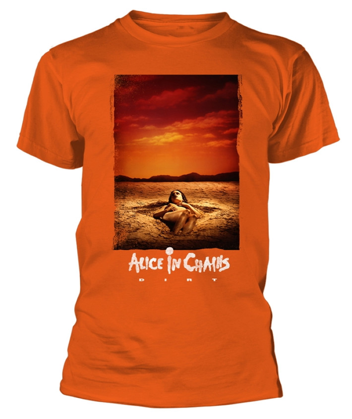 Alice In Chains 'Dirt Album Text' (Orange) T-Shirt