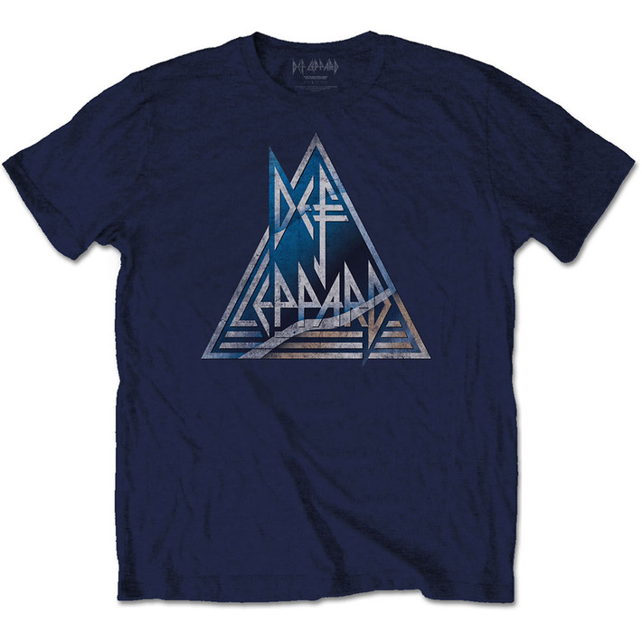 Def Leppard 'Triangle Logo' (Navy) T-Shirt