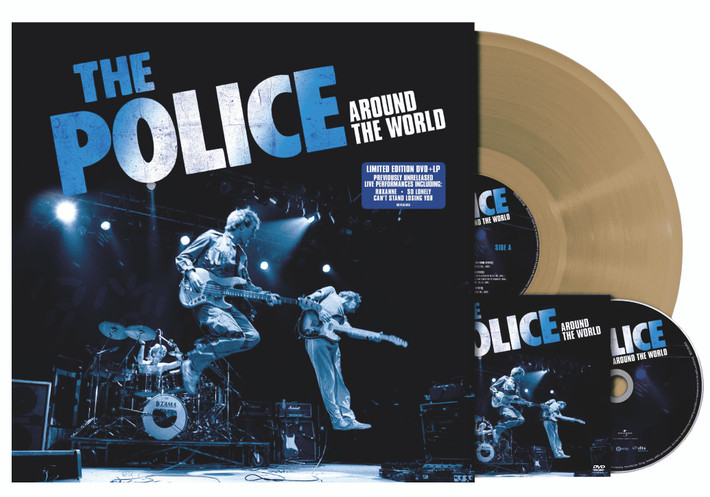 PRE-ORDER - The Police 'Around The World' (Restored & Expanded) LP Gold Vinyl + DVD - RELEASE DATE 24th February 2023