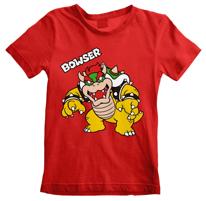 Nintendo Super Mario 'Bowser Text' (Red) Kids T-Shirt