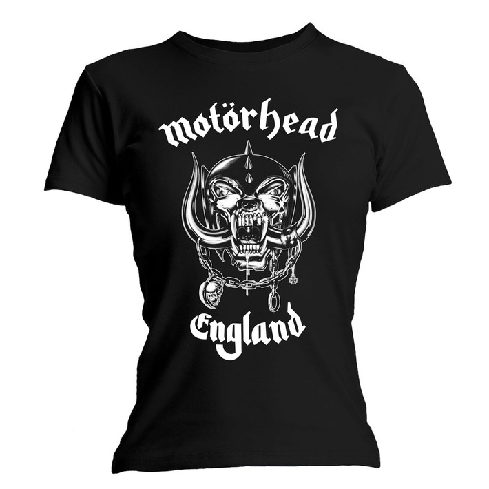 Motorhead 'England' (Black) Womens Fitted T-Shirt