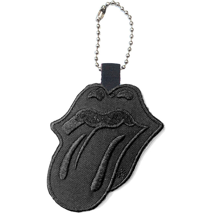 The Rolling Stones 'Black Classic Tongue' Patch Keyring