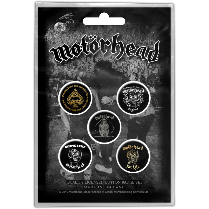 Motorhead 'Clean Your Clock' Button Badge Pack
