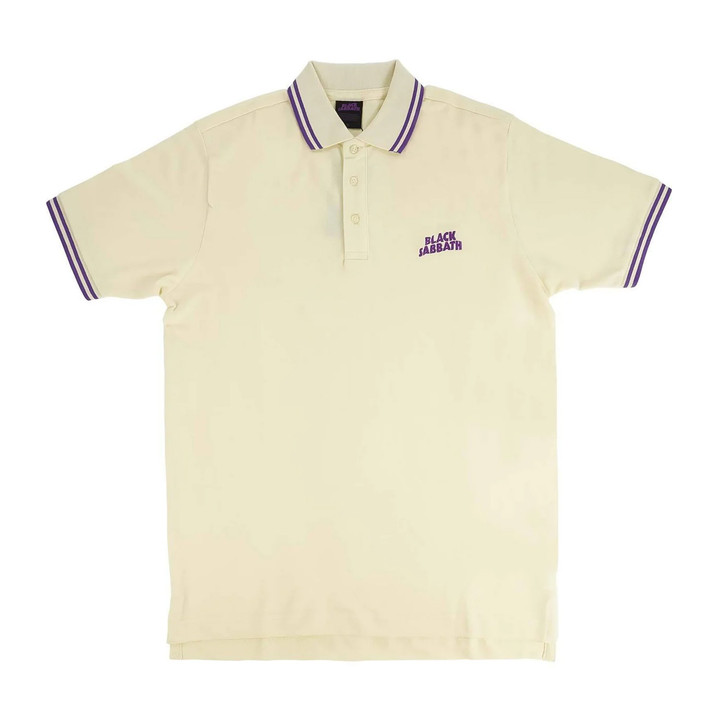 Black Sabbath 'Wavy Logo' (White) Polo Shirt