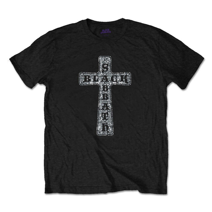 Black Sabbath 'Cross Diamante' (Black) T-Shirt