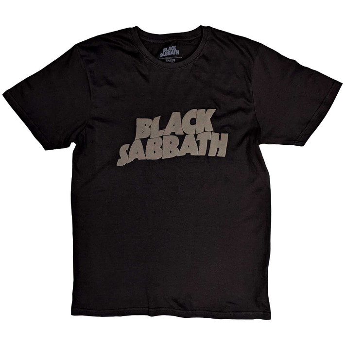 Black Sabbath 'Wavy Logo' (Black) Hi-Build T-Shirt