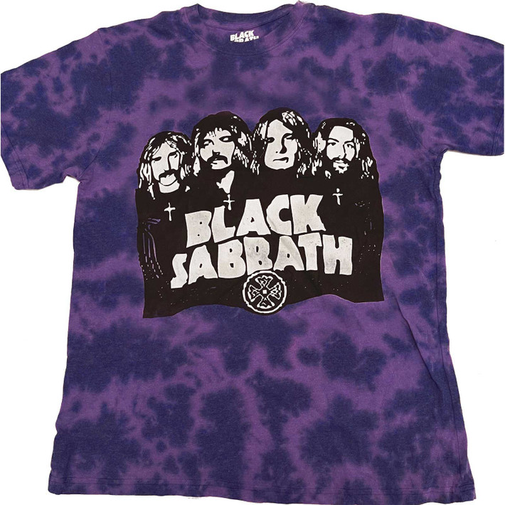 Black Sabbath 'Band & Logo' (Dye-Wash) T-Shirt