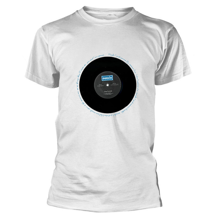 Oasis 'Live Forever Single' (White) T-Shirt