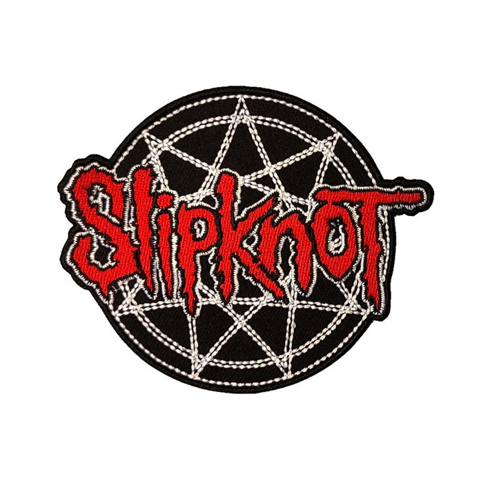 Slipknot 'Red Logo Over Nonogram' (Iron On) Patch