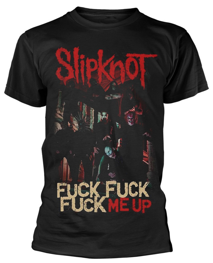 Slipknot 'Fuck Me Up' (Black) Front Print T-Shirt