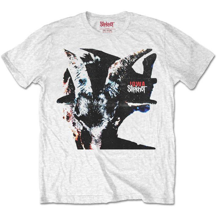 Slipknot 'Iowa Goat Shadow' (White) T-Shirt