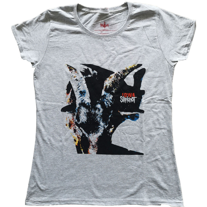 Slipknot 'Iowa Goat Shadow' (Grey) Womens Fitted T-Shirt