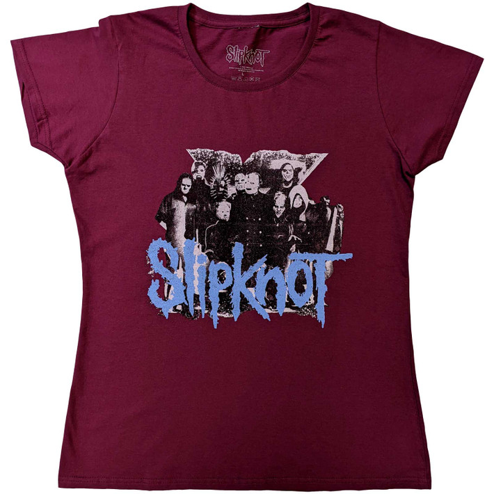 Slipknot 'Goat Logo Demon' (Maroon) Womens Fitted T-Shirt