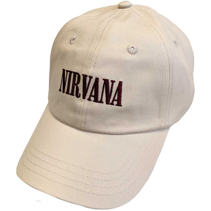 Nirvana 'Text Logo In Utero' (Sand) Baseball Cap