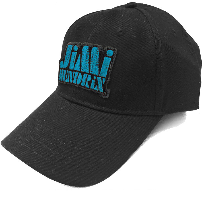 Jimi Hendrix 'Blue Stencil Logo' (Black) Baseball Cap