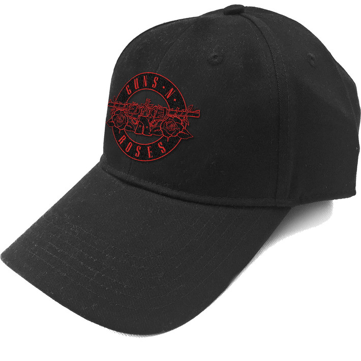 Guns N' Roses 'Red Circle Logo' (Black) Baseball Cap