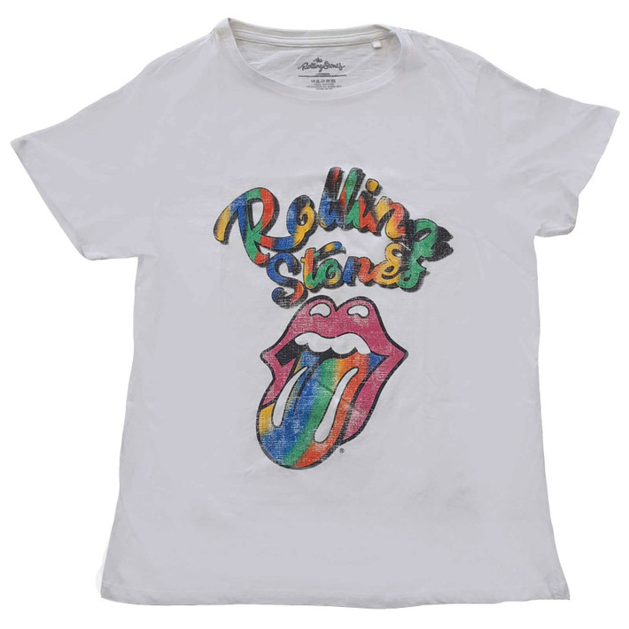The Rolling Stones 'Tie Dye Tongue' (White) T-Shirt