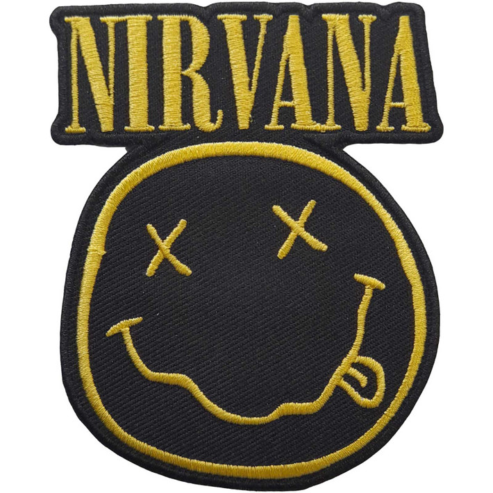 Nirvana 'Logo & Happy Face Cut Out' (Iron On) Patch