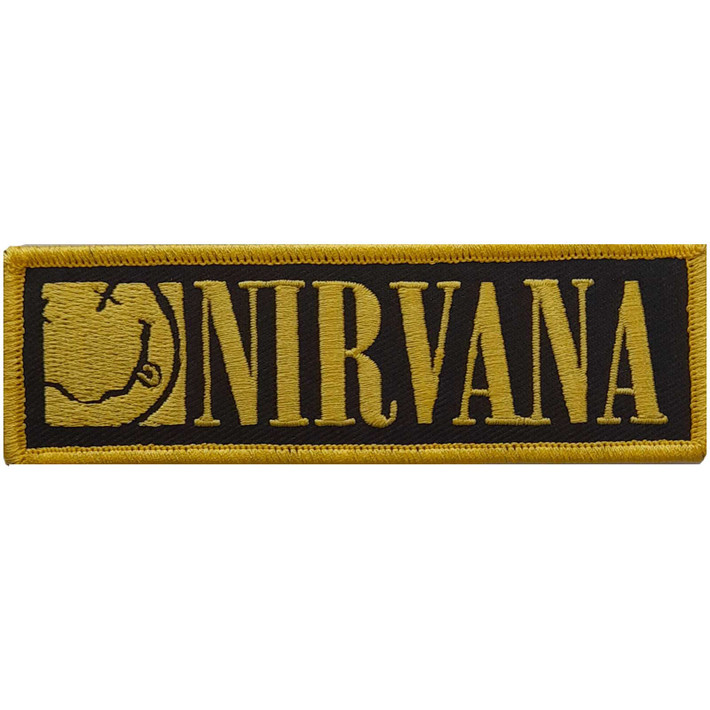 Nirvana 'Logo & Happy Face' (Iron On) Woven Patch