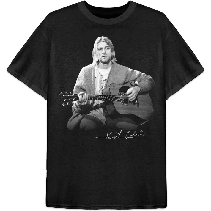 Kurt Cobain 'Guitar Live Photo' (Black) T-Shirt