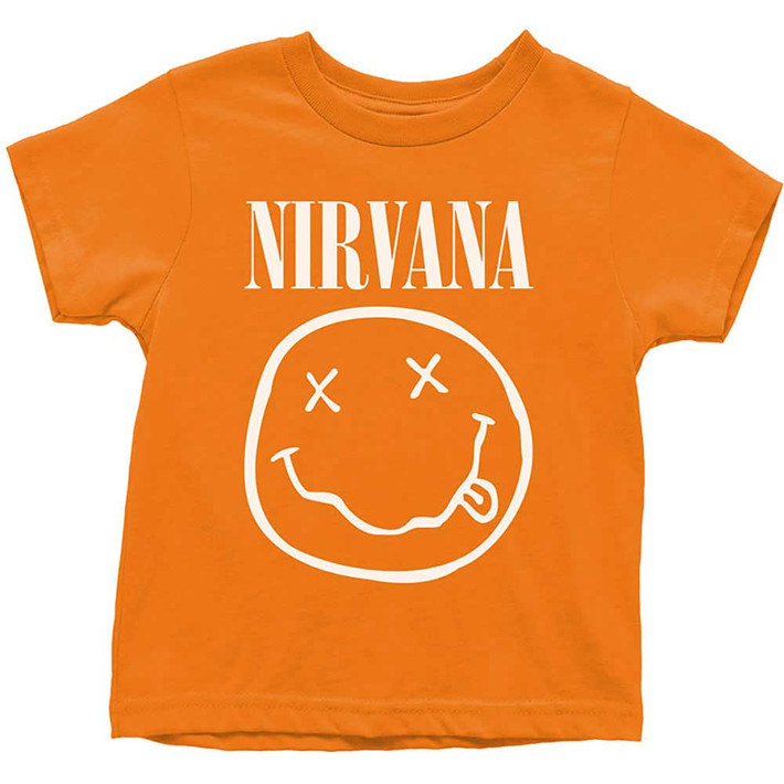 Nirvana 'White Happy Face' (Orange) Toddlers T-Shirt